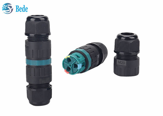 M20 দ্রুত তারের জলরোধী তারের সংযোগকারী 3 পিন 2 চ্যানেল 450V 17.5A ip68 জলরোধী সংযোগকারী 2 পিন