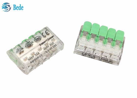 Spring Lever Quick Connect Terminal Block 5 Way  450V 32A OJ265