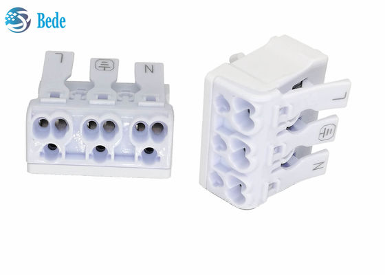 3 Pole Push Wire Connector Quick Terminal Block Suitable For Joining Solid Or Stranded Wires No Tools Needed