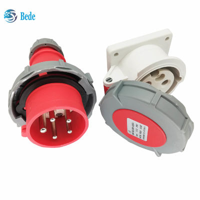 জলরোধী IP67 ইন্ডাস্ট্রিয়াল প্লাগ সকেট 5Pins 3P+N+E 16Amp এবং 32Amp প্যানেল মাউন্ট টাইপ