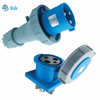 বর্তমান 63A 125A শিল্প প্লাগ সকেট প্যানেল মাউন্টিং টাইপ 3 পিন (2P+E) IP67 220~250V