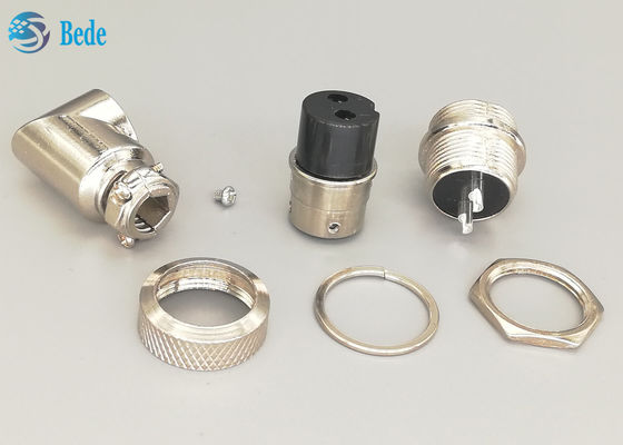 Male And Female GX16 2 Pin Aviation Connector Plug 90 Dehree Zinc Alloy Material Welding