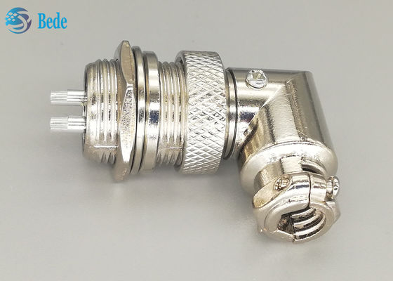 Male And Female GX16 2 Pin Aviation Connector Plug 90 Dehree Zinc Alloy Material Welding