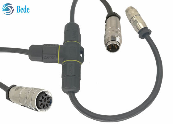 T টাইপ 5 পিন জলরোধী বৈদ্যুতিক সংযোগকারী কেবল জংশন বক্স IP68 5 পিন