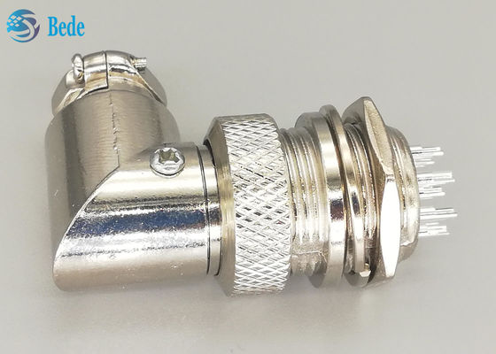 G×16 8 পিন পুরুষ এবং মহিলা এভিয়েশন সংযোগকারী প্লাগ L টাইপ সিলভার প্লেটেড প্লাগ