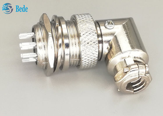 G×16 8 পিন পুরুষ এবং মহিলা এভিয়েশন সংযোগকারী প্লাগ L টাইপ সিলভার প্লেটেড প্লাগ