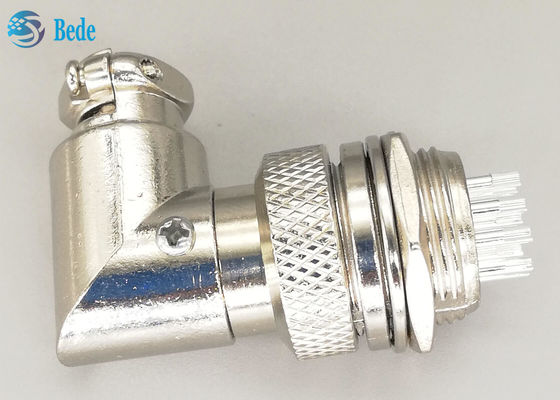 10 পিন Gx16 কনুই সংযোগকারী বিমান চালনা সংযোগকারী পুরুষ এবং মহিলা সেট রূপা ধাতুপট্টাবৃত প্লাগ