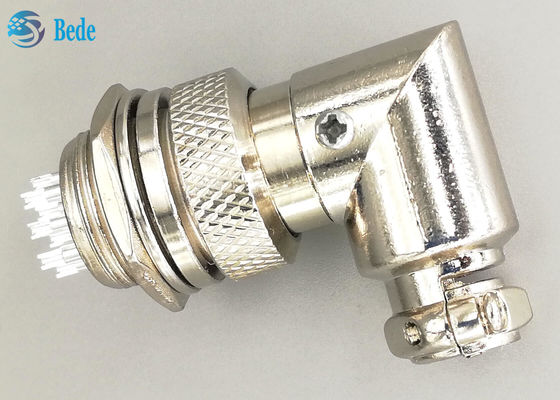 10 পিন Gx16 কনুই সংযোগকারী বিমান চালনা সংযোগকারী পুরুষ এবং মহিলা সেট রূপা ধাতুপট্টাবৃত প্লাগ