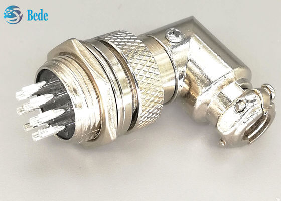 10 পিন Gx16 কনুই সংযোগকারী বিমান চালনা সংযোগকারী পুরুষ এবং মহিলা সেট রূপা ধাতুপট্টাবৃত প্লাগ