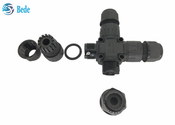 X টাইপ 4-চ্যানেল Ip68 জলরোধী সংযোগকারী 3 - খুঁটি 3 পিনের তারের জন্য আদর্শ