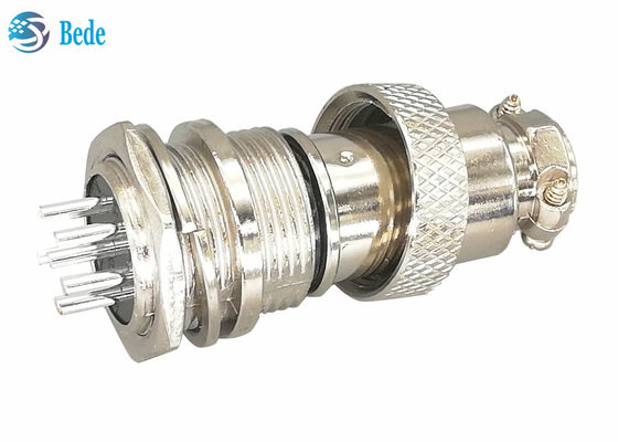পুরুষ এবং মহিলা Gx16 6 পিন সংযোগকারী সোজা সিলভার প্লাস্টিক প্লাগ
