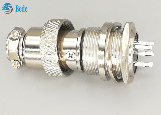 পুরুষ এবং মহিলা Gx16 6 পিন সংযোগকারী সোজা সিলভার প্লাস্টিক প্লাগ