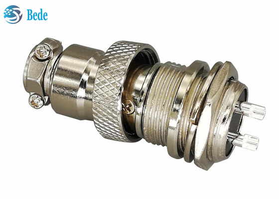 2 পিন 16MM গোলাকার Gx16 এভিয়েশন সংযোগকারী প্যানেল মাউন্ট সংযোগকারী পুরুষ এবং মহিলা সেট