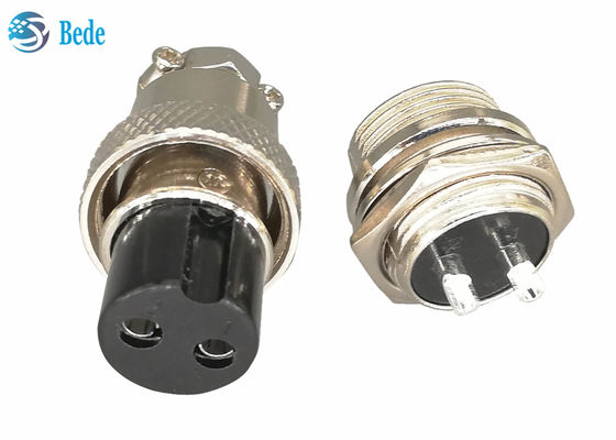 2 পিন 16MM গোলাকার Gx16 এভিয়েশন সংযোগকারী প্যানেল মাউন্ট সংযোগকারী পুরুষ এবং মহিলা সেট