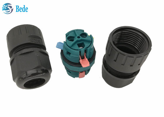 M20 দ্রুত তারের জলরোধী তারের সংযোগকারী 3 পিন 2 চ্যানেল 450V 17.5A ip68 জলরোধী সংযোগকারী 2 পিন