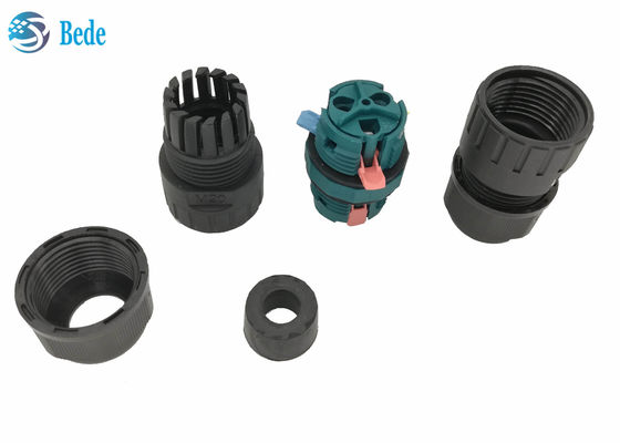 M20 দ্রুত তারের জলরোধী তারের সংযোগকারী 3 পিন 2 চ্যানেল 450V 17.5A ip68 জলরোধী সংযোগকারী 2 পিন