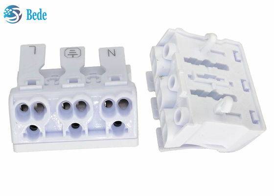 3 Pole Push Wire Connector Quick Terminal Block Suitable For Joining Solid Or Stranded Wires No Tools Needed