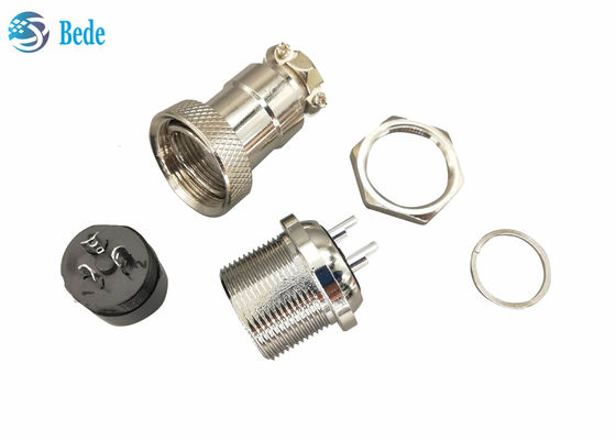 Zinc Alloy Gx20 Connector Rear Mounting Connector For Industrial Control Panel M19