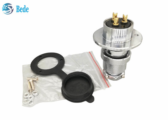 M25 বৃত্তাকার এভিয়েশন সংযোগকারী 4 পিন গোলাকার ফ্ল্যাঞ্জ এবং ডাস্ট কভার সহ 300V 20A