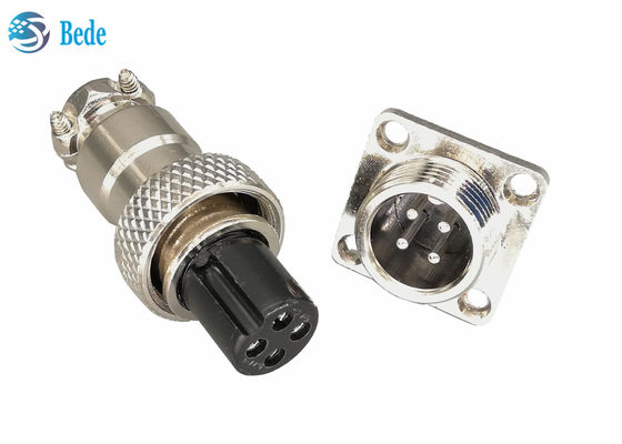 2 3 4 Pin GX12 Aviation Connector With Square Flange Male And Female Sets