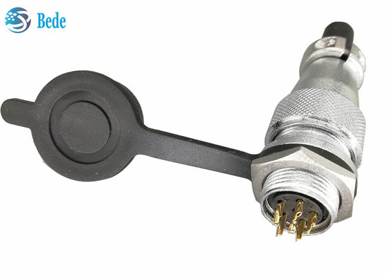 WS16 প্যানেল মাউন্টিং 8 9 10 পিন বৃত্তাকার সংযোগকারী পিভিসি নরম প্লাস্টিক ডাস্ট কভার সহ