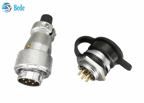 WS16 প্যানেল মাউন্টিং 8 9 10 পিন বৃত্তাকার সংযোগকারী পিভিসি নরম প্লাস্টিক ডাস্ট কভার সহ