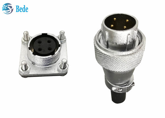 WS20 5 6 7 8 পিন সার্কুলার সংযোগকারী স্কয়ার ফ্ল্যাঞ্জ এবং ডাস্ট কভার সহ 500V 10A