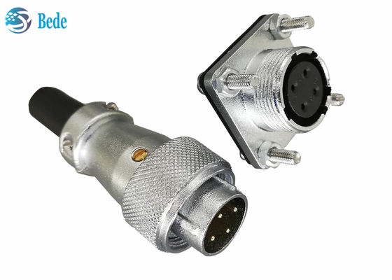 WS20 5 6 7 8 পিন সার্কুলার সংযোগকারী স্কয়ার ফ্ল্যাঞ্জ এবং ডাস্ট কভার সহ 500V 10A