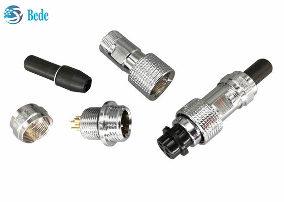 IP67 Waterproof GX12 Panel Mounting Connector Plug Set Female And Male  2~7pin 3A 200V