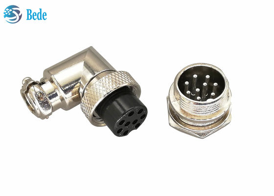 এভিয়েশন 200V 4A M16 ক্যাবল সংযোগকারী ডান কোণ মহিলা এবং প্যানেল মাউন্টিং পুরুষ 6 ~ 10 পিন