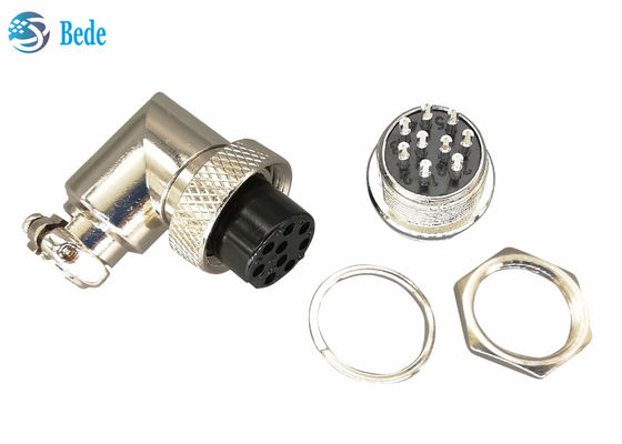 এভিয়েশন 200V 4A M16 ক্যাবল সংযোগকারী ডান কোণ মহিলা এবং প্যানেল মাউন্টিং পুরুষ 6 ~ 10 পিন