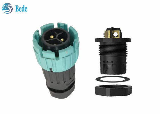 সেল্ফ লকিং M19 ওয়াটারপ্রুফ কানেক্টর PA66 ম্যাটেরিয়াল ক্যাবল টু প্যানেল রিয়ার মাউন্টিং