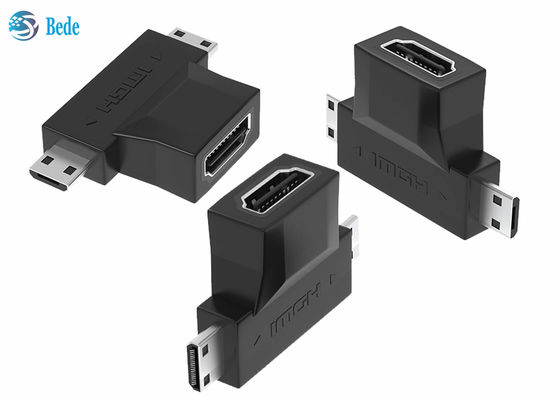 1080P গোল্ড প্লেটেড 2 ইন 1 এইচডিএমআই রিপিটার এইচডিএমআই এ ফিমেল থেকে এইচডিএমআই মাইক্রো এবং মিনি