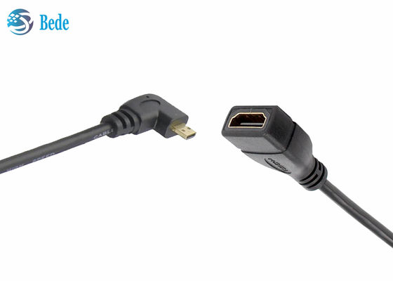 Angled Micro HDMI Male to HDMI Female Cable Adapter Connector 4 Directions Up-Down-Left-Right+1pcs Straight