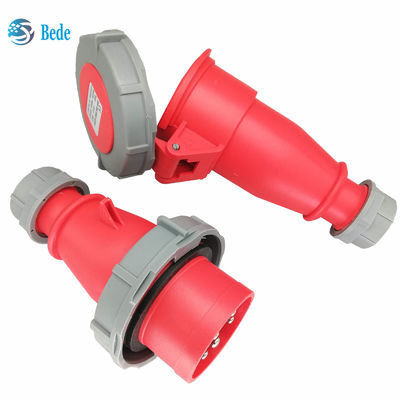 3P+N+E ইন্ডাস্ট্রিয়াল প্লাগ অ্যান্ড সকেট 5 পিন IP67 AC220-415V 16 এবং 32 Amp ডকিং টাইপ
