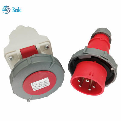 3P+N+E ইন্ডাস্ট্রিয়াল প্লাগ এবং সকেট IP67 AC220-415V 16 এবং 32 Amp ওয়াল মাউন্ট টাইপ