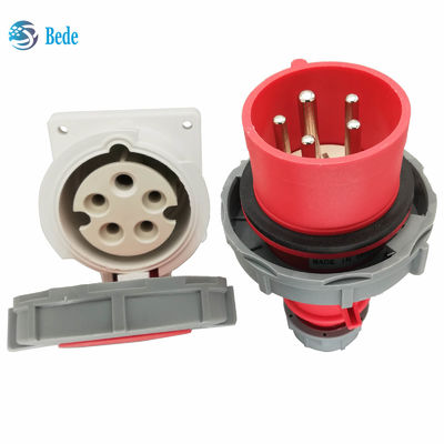 জলরোধী IP67 ইন্ডাস্ট্রিয়াল প্লাগ সকেট 5Pins 3P+N+E 16Amp এবং 32Amp প্যানেল মাউন্ট টাইপ