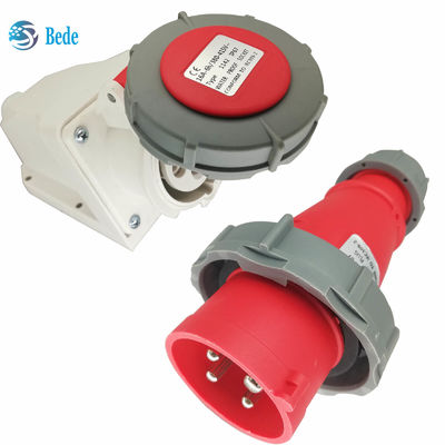 4 পিন আইপি 67 ইন্ডাস্ট্রিয়াল ইলেকট্রিক সকেট 16A / 380 ~ 415V ওয়াল মাউন্ট টাইপ সহ