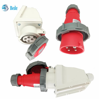 3P+E Industrial Plug Socket Rated Current 32A Voltage 380~415V wall mounting type
