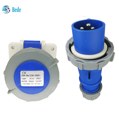 Standard ICE60309 Industrial Plug Socket IP67 Rating 3Pins(2P+E) 32Amp
