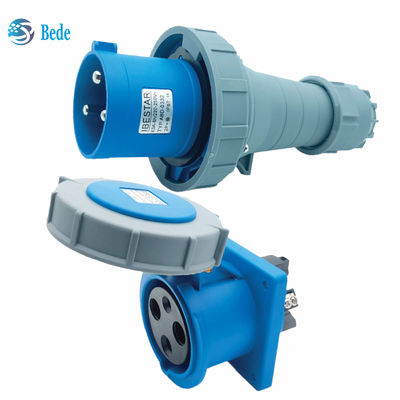 বর্তমান 63A 125A শিল্প প্লাগ সকেট প্যানেল মাউন্টিং টাইপ 3 পিন (2P+E) IP67 220~250V
