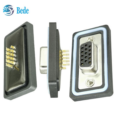 D-SUB 15PIN মহিলা সংযোগকারী 500V ভোল্টেজ রেটিং ইলেকট্রনিক ওয়াটারপ্রুফ সংযোগকারী