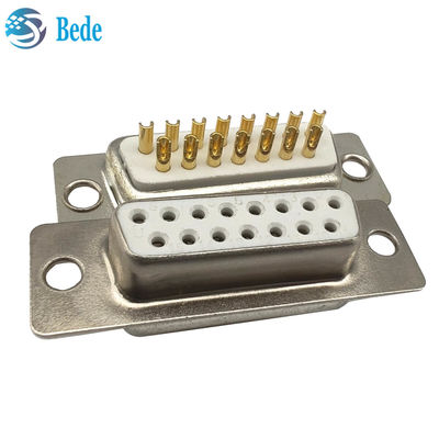 শীর্ষস্থানীয় ডি-সাব 15 মহিলা সংযোগকারী বিচ্ছিন্নতা প্রতিরোধ 5000 মেগোহমস মিনি সংযোগকারী স্টাইল ডি-সাব 15