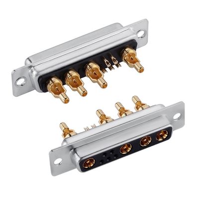 ডি-সাব মিশ্র কোক্সিয়াল সংযোগকারী আরএফ / পাওয়ার রাইট অ্যাঙ্গেল সংযোগকারী 9W4 পিসিবি-এর জন্য