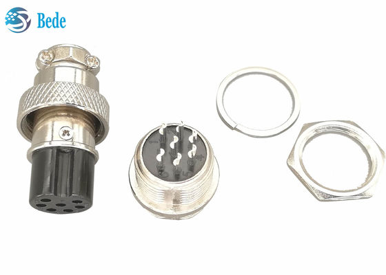 7 পিন জিএক্স16 এভিয়েশন সংযোগকারী এম16 সংযোগকারী প্লাগ এবং রেল ট্রানজিটের জন্য সকেট সেট