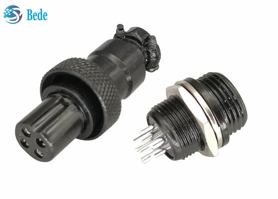 পুরুষ এবং মহিলা কিট Gx12 এভিয়েশন সংযোগকারী কালো রঙ জিংক খাদ উপাদান