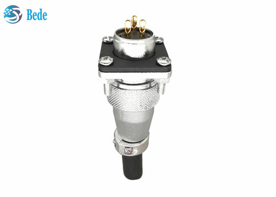 স্কয়ার ফ্ল্যাঞ্জ এবং ডাস্ট কভার WS20 2 3 4 পিন 500V 25A সঙ্গে বৃত্তাকার সংযোগকারী