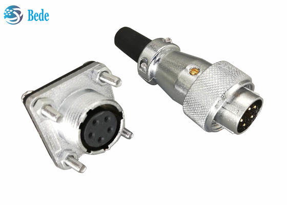 9 10 12 14 পিন 400V 5A WS20 স্কয়ার ফ্ল্যাঞ্জ এবং ডাস্ট কভার সহ বৃত্তাকার সংযোগকারী